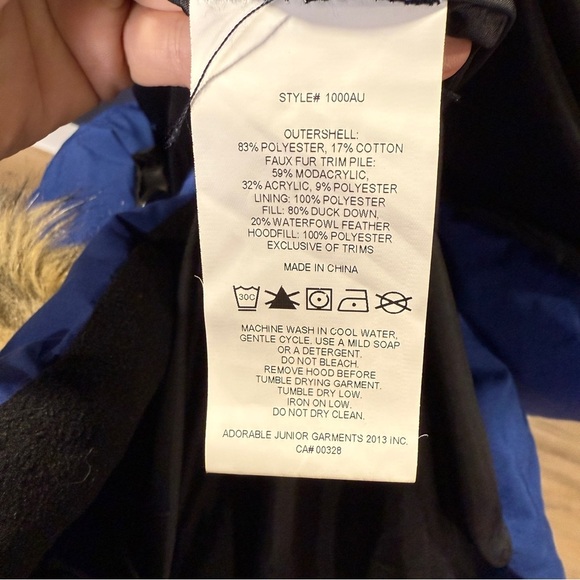 Alpinetek Long Down Parka, Royal Blue, Size XL - Picture 11 of 11